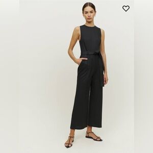 Reformation Naomi black linen jumpsuit size 4